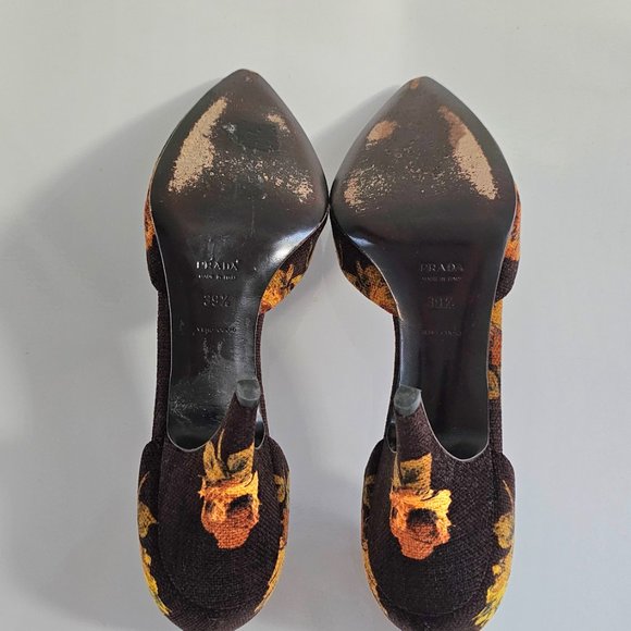 PRADA Suede Printed D'Orsay Pumps - Picture 9 of 10